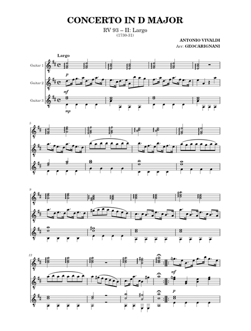 Concerto in D Major, RV 93 - II. Largo