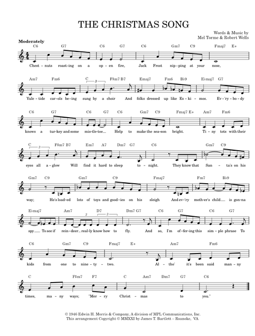 The Christmas Song [lead sheet - key of C]