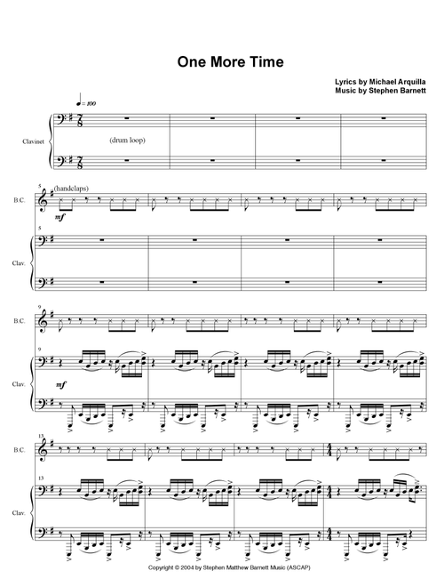 One More Time (Arr. Stephen Barnett) - Arquilla/Barnett (Piano-Vocal-Guitar (Piano Accompaniment))