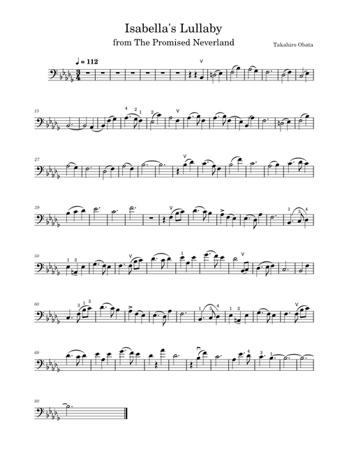 Isabella's Lullaby – Takahiro Obata (original instrumental accompaniment)