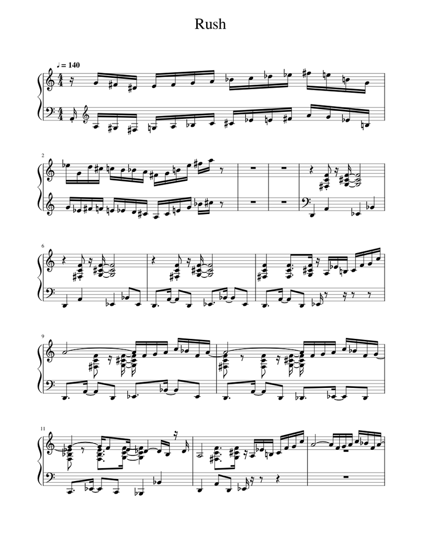 Rush (Cowboy Bebop) WIP Sheet music for Piano (Solo)