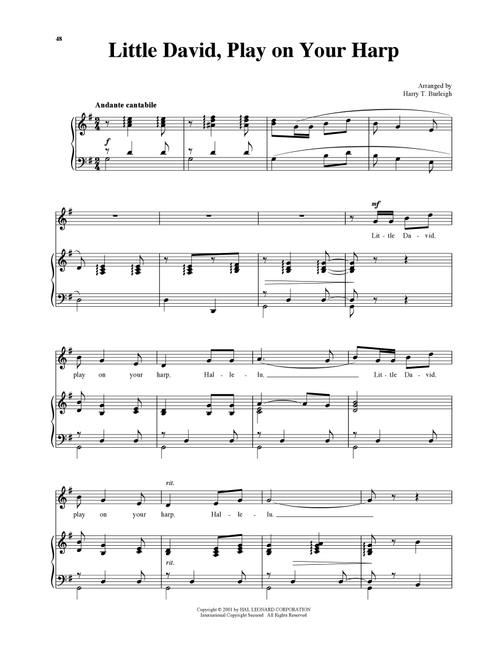 Little David, Play On Your Harp (arr. Richard Walters) (High Voice) - Traditional (Piano Vocal)