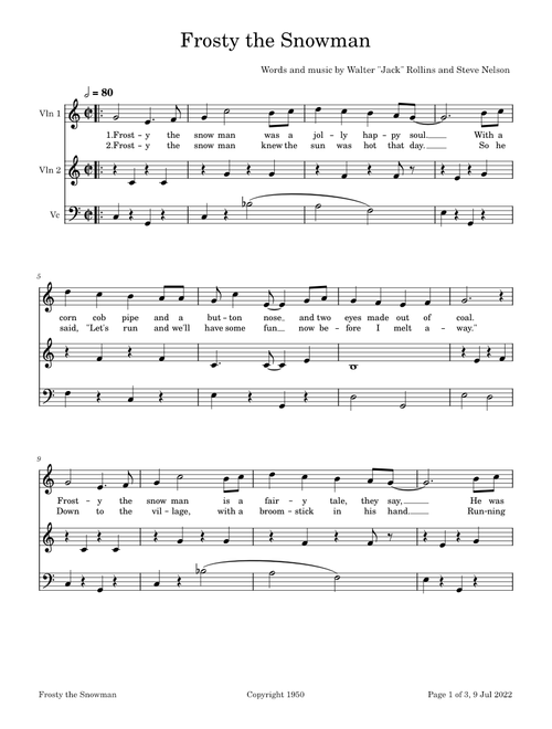 Frosty the snowman – Walter Rollins