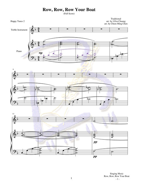 Row, Row, Row Your Boat (Arr. Ifen Chuang, Chien-Ming Chen) - Traditional (Large Ensemble)