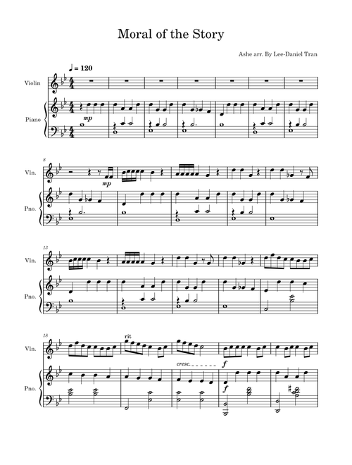 Moral of the Story by Ashe | For Violin & Piano