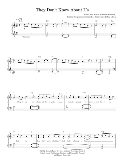 They Don't Know About Us - One Direction (Piano-Voice-Guitar)