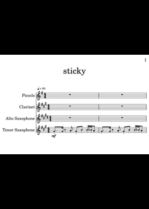 Sticky (Tyler the Creator) Marching Band Arrangment Sheet Music for ...