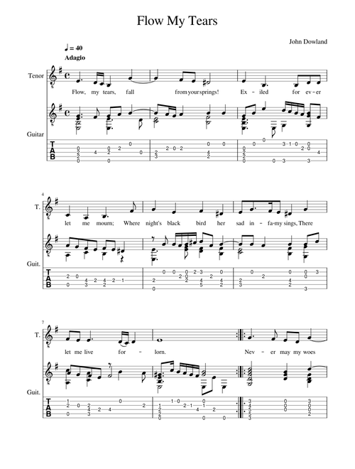 Flow, My Tears – John Dowland Flow My Tears