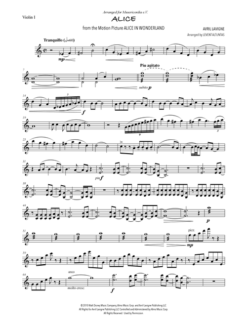 Alice (Arr. Levent Altuntas) - Avril Lavigne (String Quartet)
