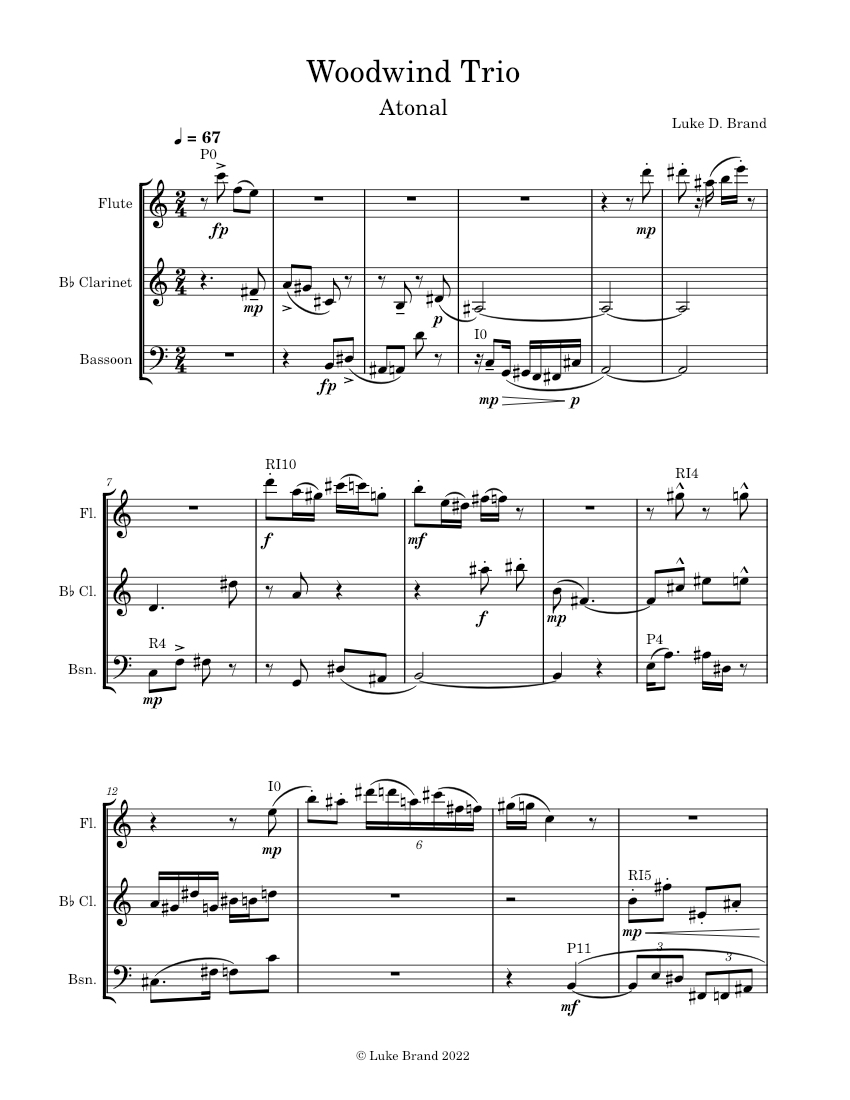 Woodwind Trio Sheet music for Flute, Bassoon, other (Woodwind