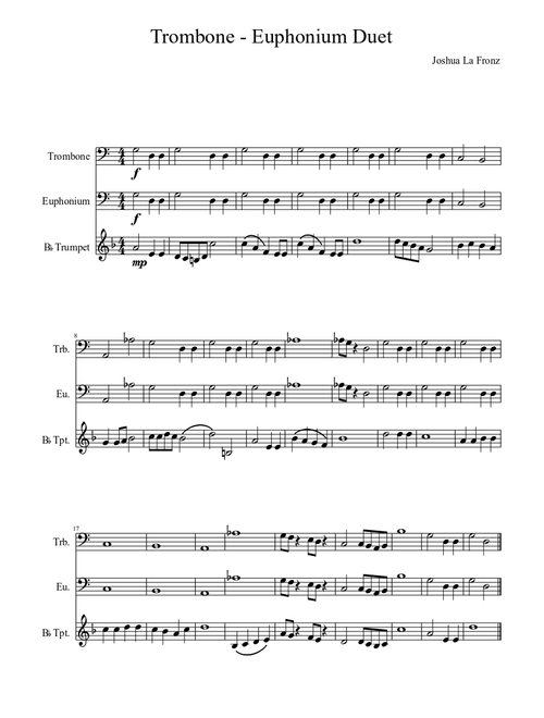 Trombone,Trumpet and Euphonium Duet