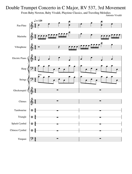 Concerto for 2 Trumpets in C major, RV 537 – Antonio Vivaldi Double Trumpet Concerto in C Major, RV 537, 3rd Movement