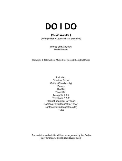 Do I Do (Arr. Jim Farley) - Stevie Wonder (Large Ensemble)