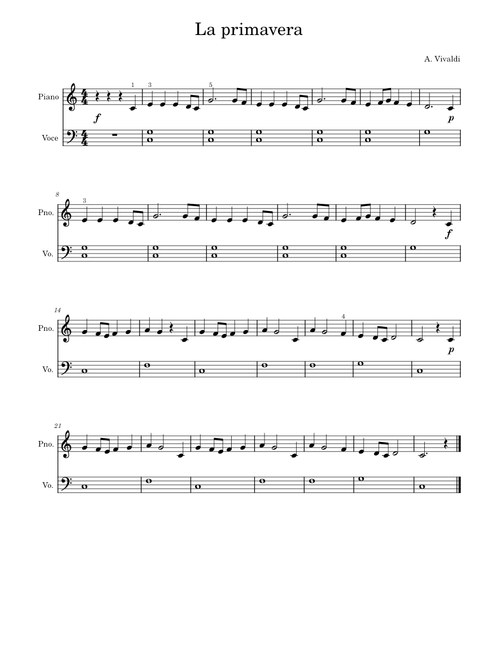 La primavera di Vivaldi - easy version