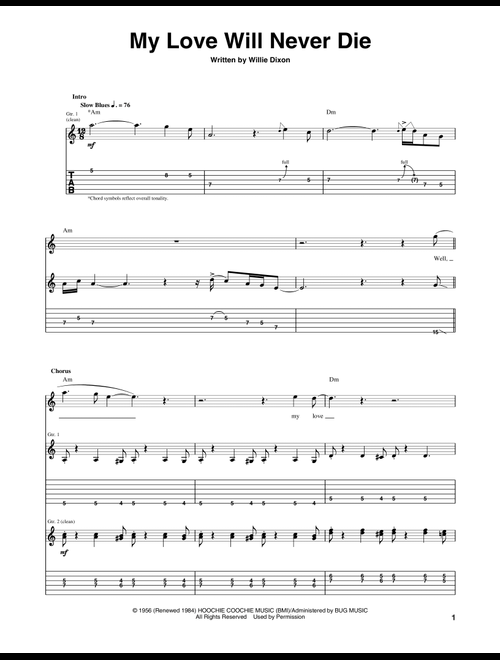 My Love Will Never Die - Otis Rush (Guitar Tab)