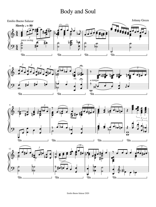 Body and Soul piano solo Emilio Bueno