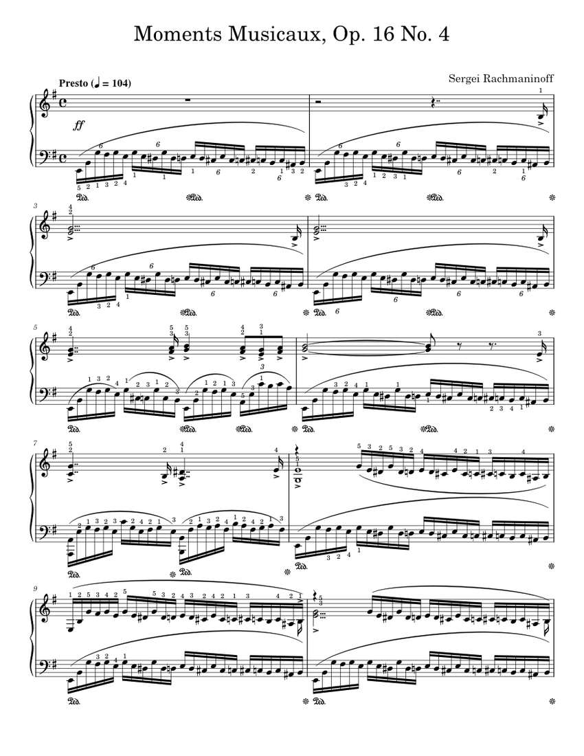 Sergei Rachmaninoff - Moments Musicaux Op. 16 No. 4 in E Minor
