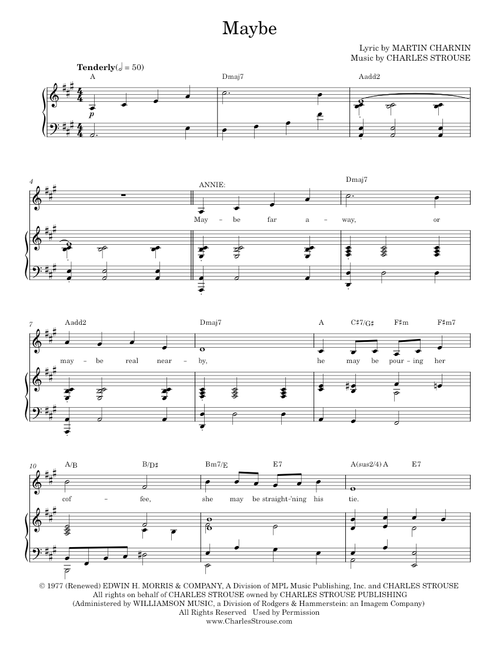 Maybe - Charles Strouse (Piano-Vocal-Guitar)