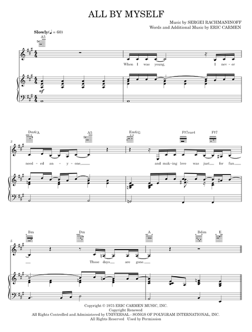 All By Myself - Celine Dion (Piano-Vocal-Guitar)