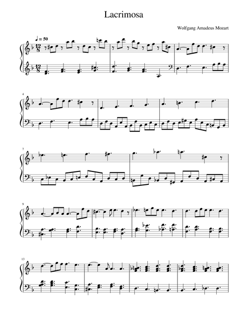 Lacrimosa – Wolfgang Amadeus Mozart