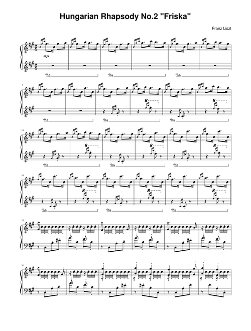 Hungarian Rhapsody No.2 "Friska" - Franz Liszt