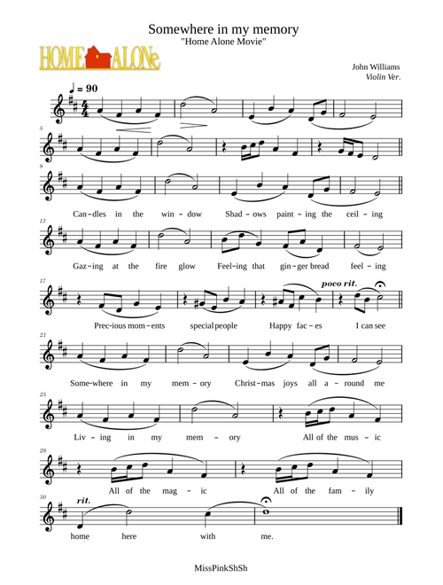 Somewhere in my memory - Home Alone– John Williams (Violin) 🎻