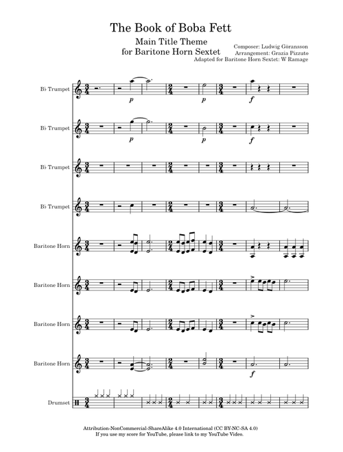 The Book Of Boba Fett - Ludwig Göransson (Main Title Theme) (Trumpet Baritone Ensemble)