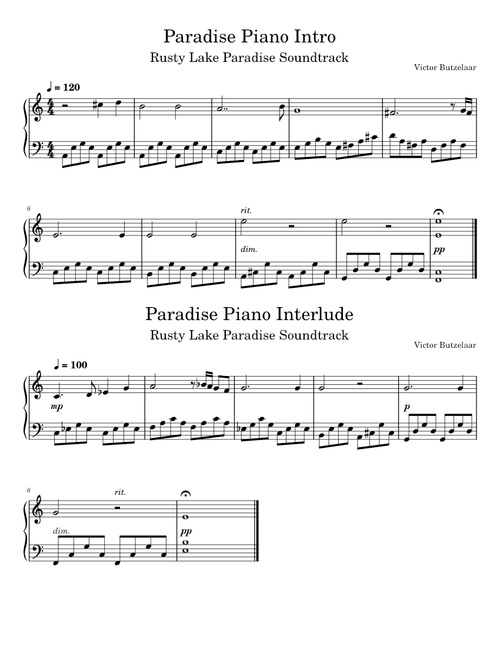 Paradise Piano Intro - Victor Butzelaar
