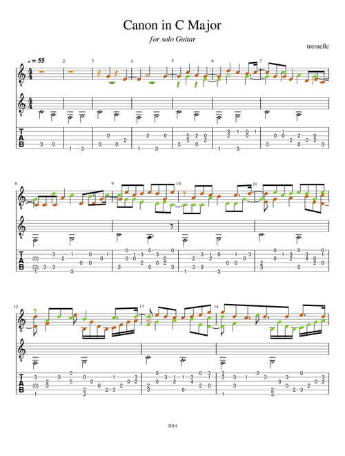 Canon in C Major (Solo Guitar)
