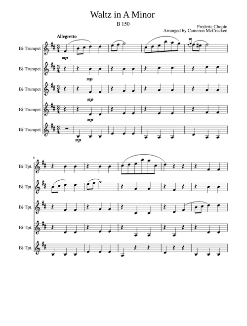 Chopin - Waltz in A minor for Trumpet Ensemble