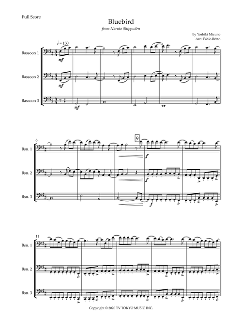 Ikimono Gakari's Blue Bird (Arr. Fabio Britto) - Yoshiki Mizuno (Woodwind Ensemble)