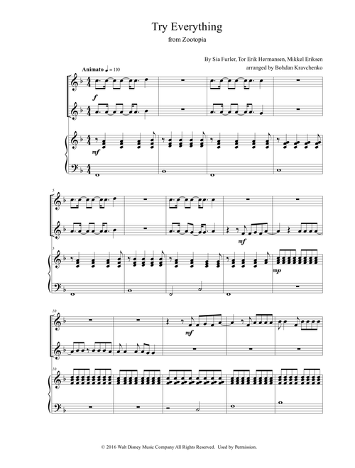 Try Everything (Arr. Bohdan Kravchenko) - Shakira (Flute Duet)