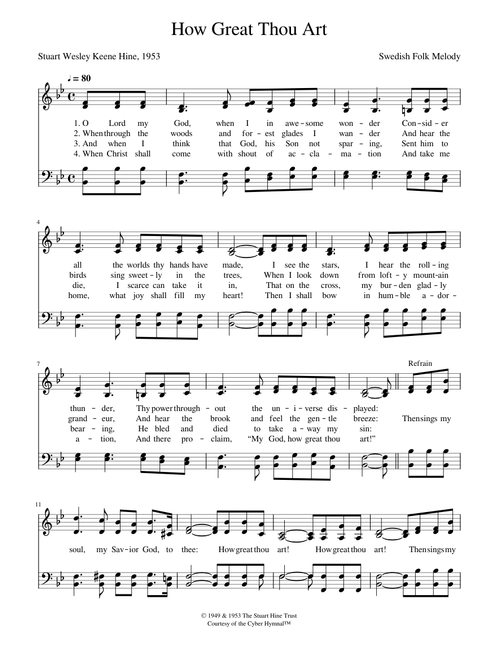How great thou art - How Great Thou Art Swedish folk melody