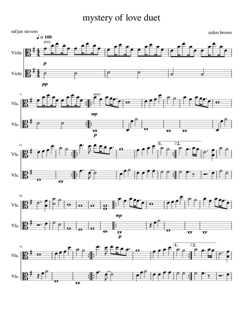 Mystery Of Love – Sufjan Stevens viola duet