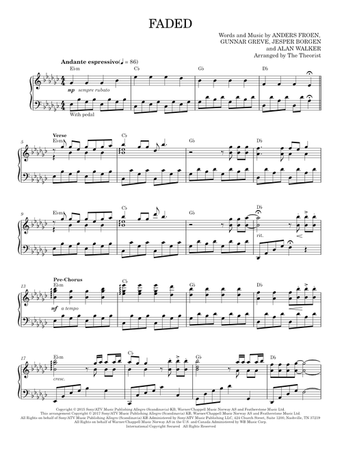 Faded - Alan Walker (Piano Solo)