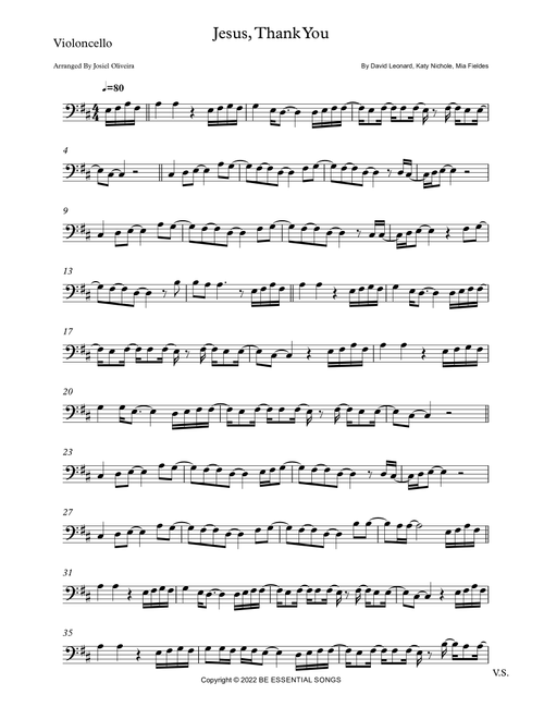 Jesus, Thank You (Arr. Josiel Oliveira) - David Leonard (Cello Solo)