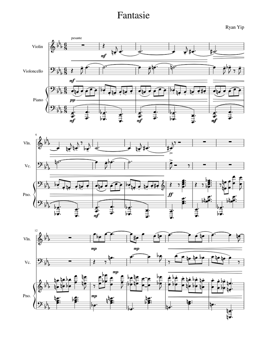 Fantasie real final Sheet music for Piano, Violin, Cello (Piano Trio) | Musescore.com Fantasie real final