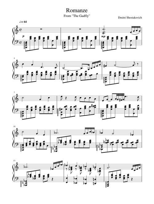 D. Shostakovich: Romance (From Gadfly)