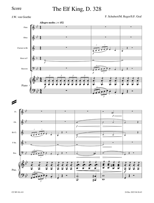 Erlkönig, D.328 – Franz Schubert – Piano Sextet
