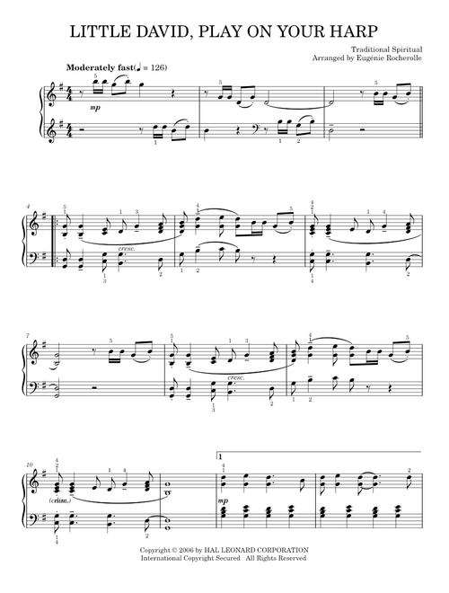 Little David, Play On Your Harp - Traditional Spiritual (Piano Solo)