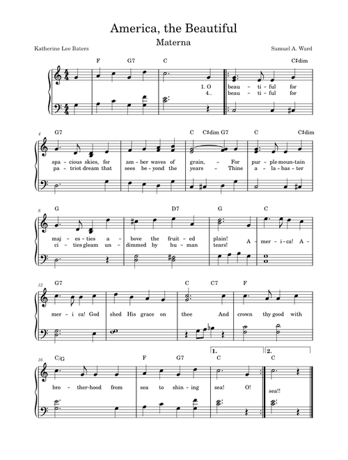 America the Beautiful – Samuel Augustus Ward