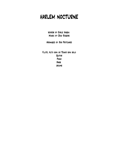 Harlem Nocturne (Arr. Bob Pritchard) - Earle Hagen (Large Ensemble)
