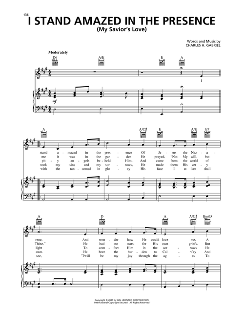 I Stand Amazed In The Presence (My Savior's Love) - Charles H Gabriel (Piano-Vocal-Guitar)