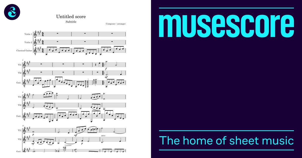 Sonata for two violins in A major Sheet music for Violin, Guitar ...