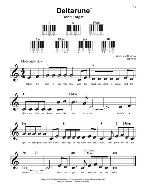 Don't Forget (from Deltarune) - Toby Fox (Super Easy Piano)