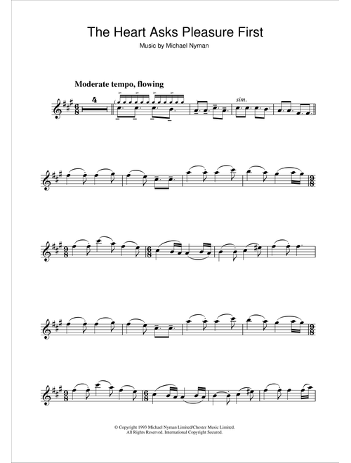 The Heart Asks Pleasure First: The Promise/The Sacrifice (from The Piano) - Michael Nyman (Alto Sax Solo)