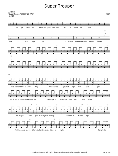 Super Trouper (Arr. COPYDRUM) - ABBA (Drums)