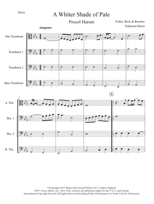 A Whiter Shade Of Pale (Arr. Nathaniel Hontz) - Procol Harum (Brass Ensemble)