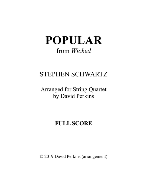 Popular Song (Arr. David Perkins) - Mika (String Quartet)
