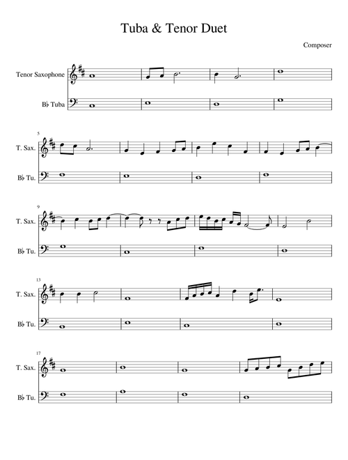 Tuba & Tenor Sax Duet